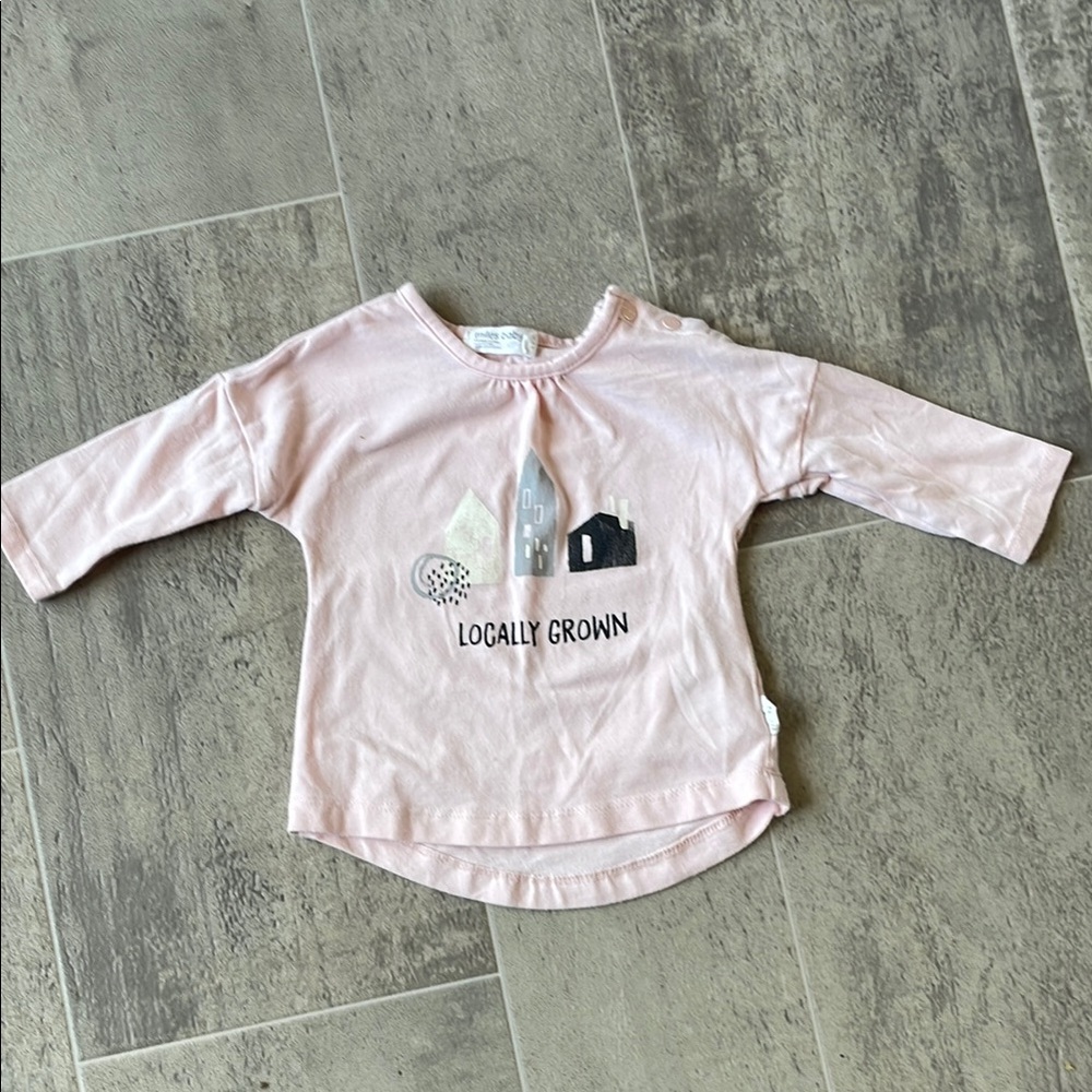 3/$20 Soft Pink Long Sleeve Tee with Graphic Design